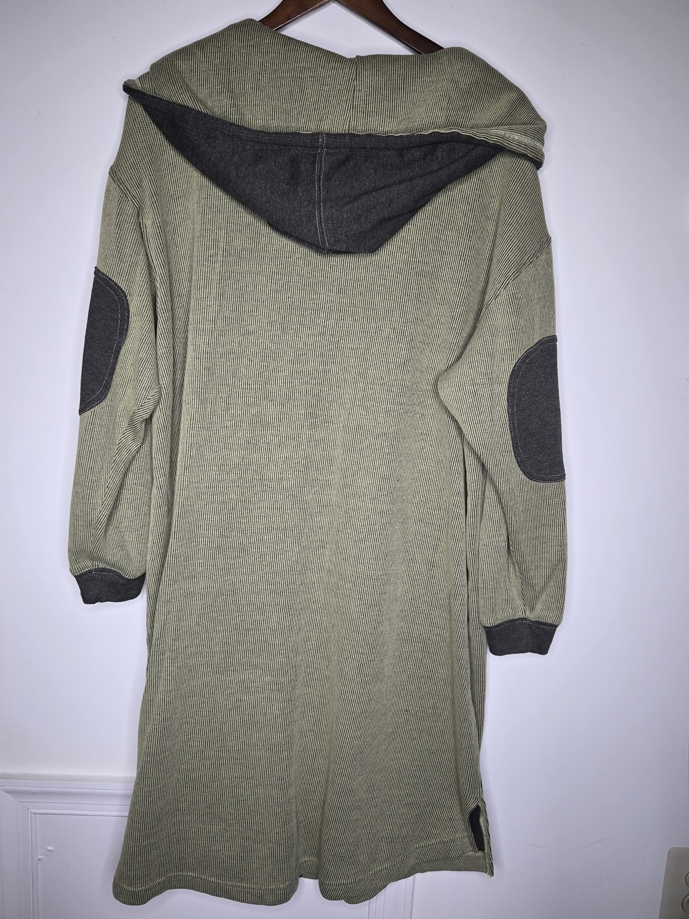 NWT Free People Tomorrows Sweatshirt Cardigan Green Ribbed Longline Jacket XS - Picture 7 of 13